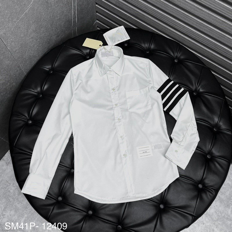 Áo Sơ Mi Nam Phối 4 Sọc Kẻ Tay Chất Cao Cấp Không Nhăn