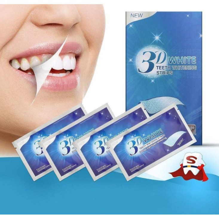 Lẻ 1 Gói 2 miếng dán trắng răng tiện lợi 3D White Teeth Whitening Strips - Đang được các bạn trẻ ưa chuộng MP55