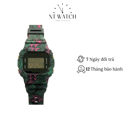 Đồng hồ nam Ca.sio Watch Flora Purple DW5600 mặt kính Mineral chống xước, chống nước 5 ATM, dây và v