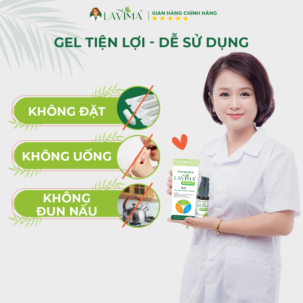 Bộ Gel Phụ Khoa (Rửa+ Bôi) Thảo Dược Châu Âu LAVIMA- Huyết Trắng, Nấm Ngứa, Lộ Tuyến