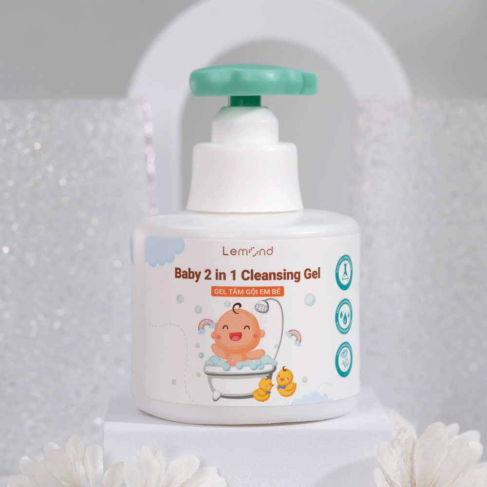 Sữa Tắm Gội Cho Bé Dịu Nhẹ LEMOND Baby 2 in 1 Cleansing Gel 300ml Chiết Xuất Cúc La Mã