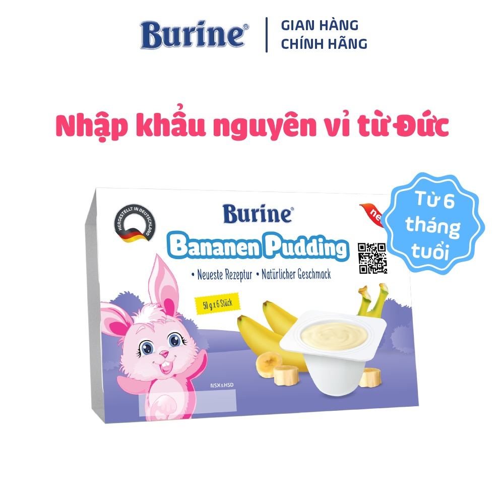 Pudding Ăn Dặm Burine Vị Chuối Dành Cho Trẻ Từ 6 Tháng Tuổi