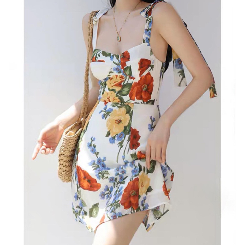 Order 15 ngày- Đầm hoa thắt dây bảng to