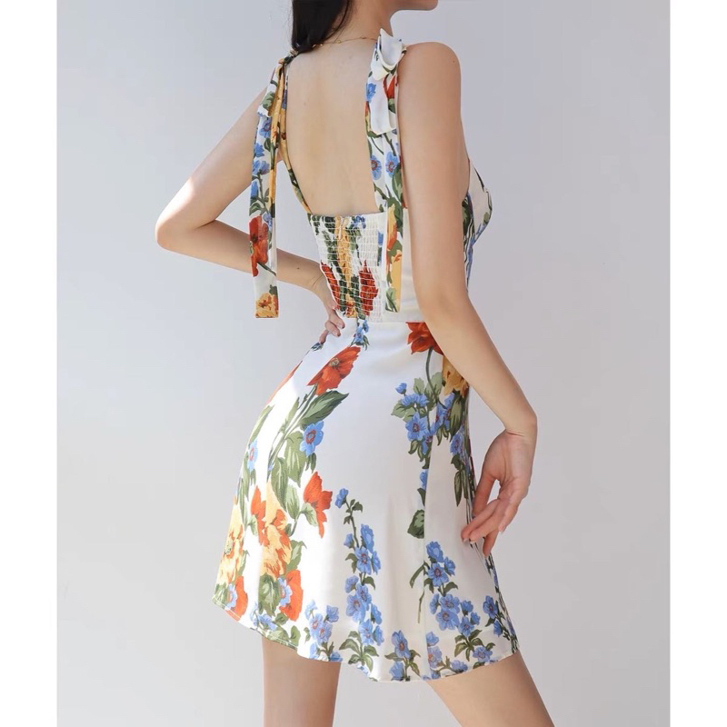 Order 15 ngày- Đầm hoa thắt dây bảng to