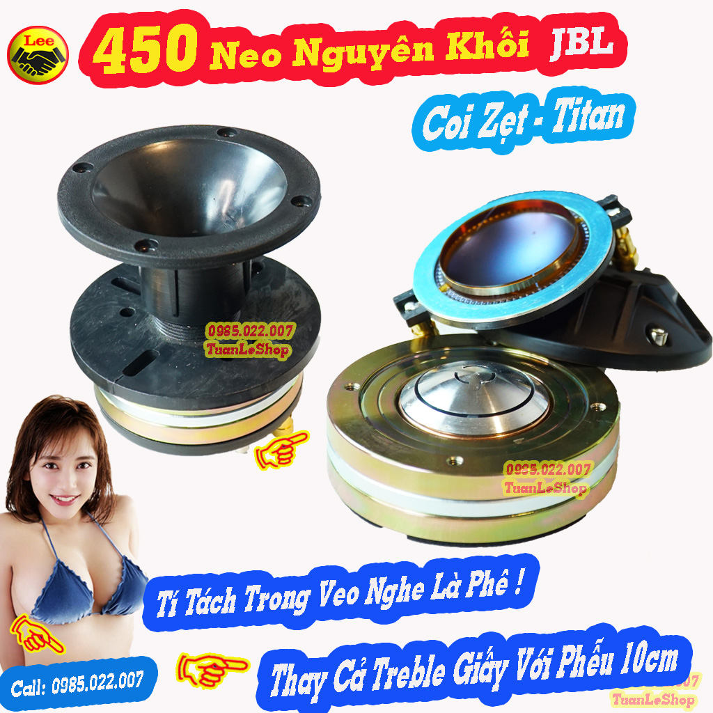 TREBLE 450 NEO NGUYÊN KHỐI JBL CÔN DẸT - 7 MÀU – LOA TREP 450 NEO CAO CẤP – GIÁ 01 CHIẾC + 1 Phễu 10 TẶNG TỤ 2.2 SỊN