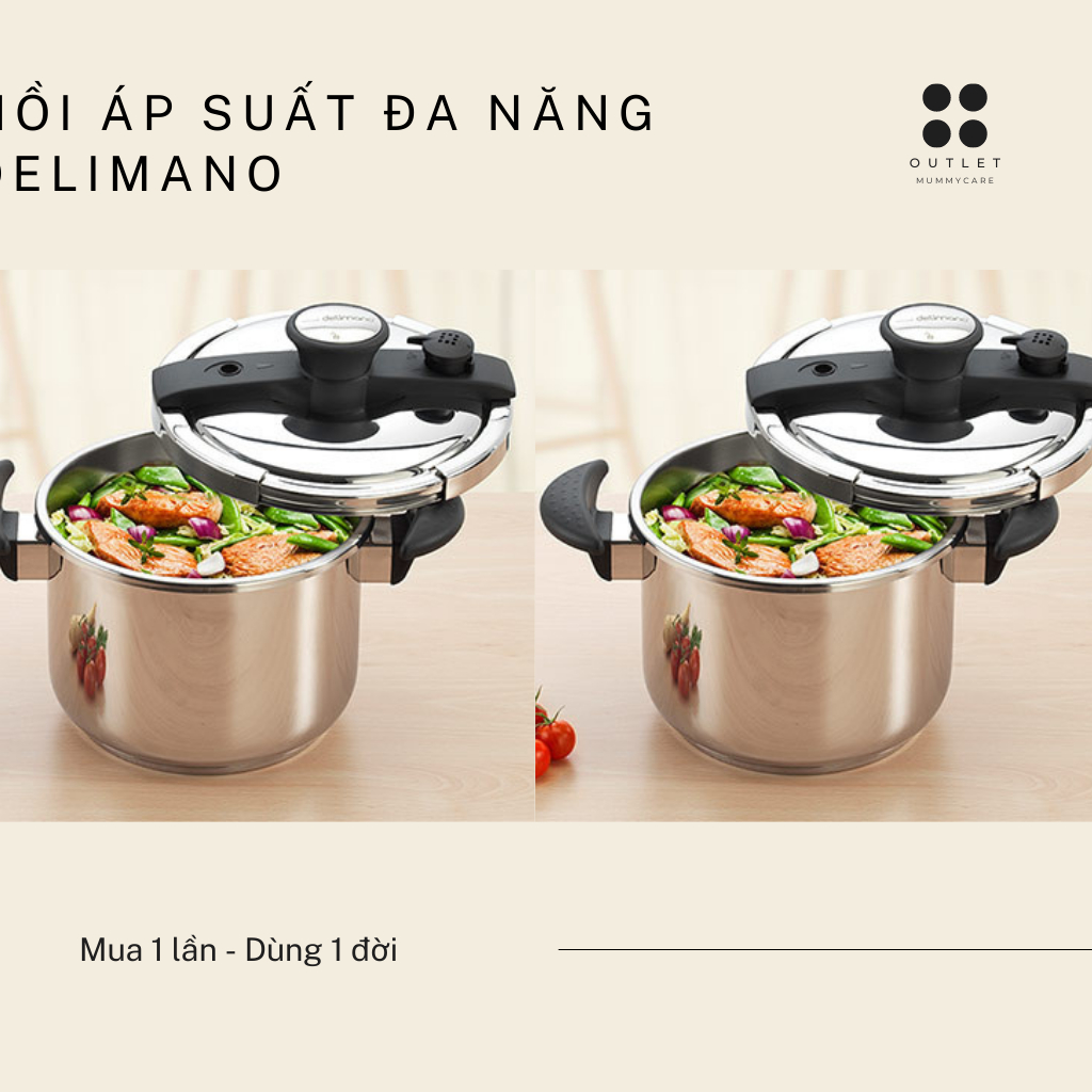 Nồi Áp Suất Đa Năng DELIMANO- Nồi Hầm ,Ninh ,Nấu Cơm Đa Năng
