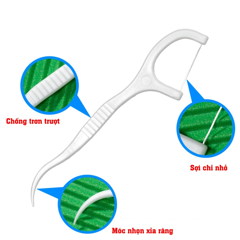 Tăm chỉ nha khoa Sợi Chỉ Mảnh hộp 50 Cây , tăm chỉ vệ sinh răng miệng chống sâu răng 88390