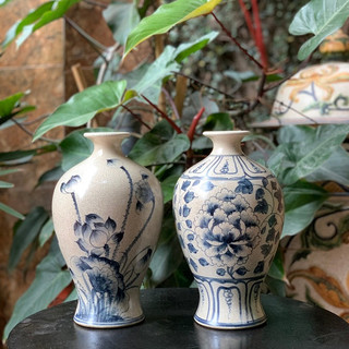Mai bình gốm sứ bát tràng mai bình tài lộc bình phong thủy cao 25
