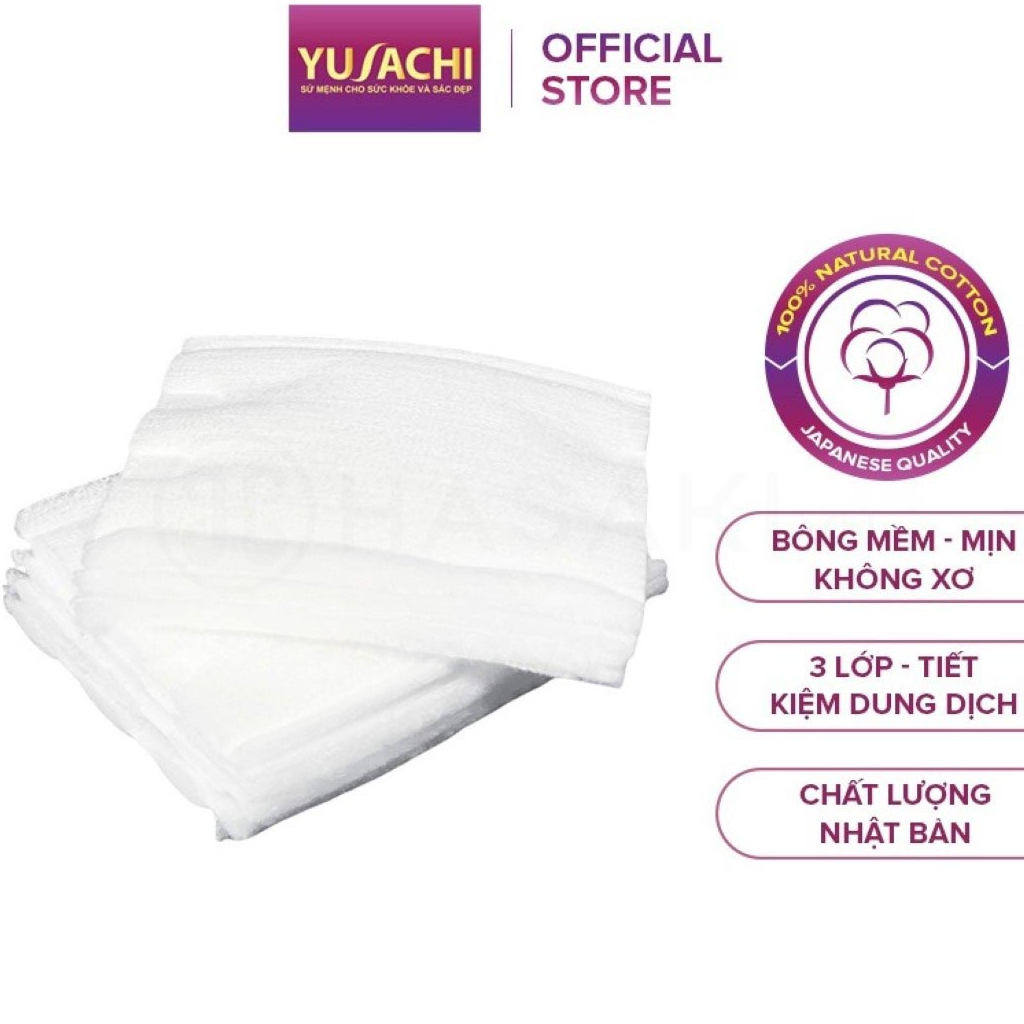 BÔNG TẨY TRANG CAO CẤP YUSACHI SUZURAN 100% COTTON