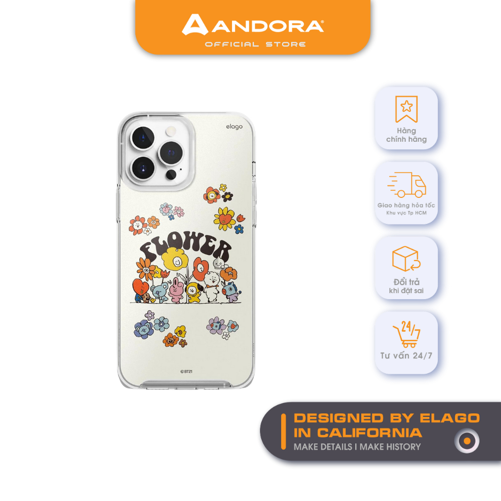 Ốp lưng elago BT21 Flower cho Iphone 13 Series