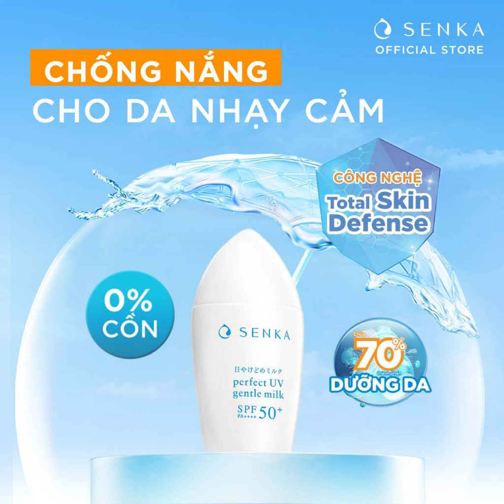 Sữa chống nắng cho da nhạy cảm Senka Perfect UV Gentle Milk 40ml