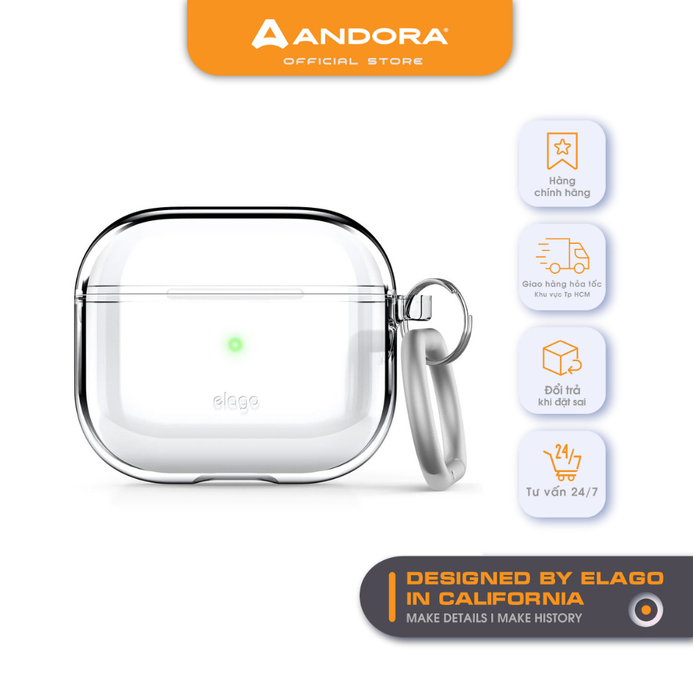 Ốp bảo vệ elago Clear cho tai nghe Airpod.s 3