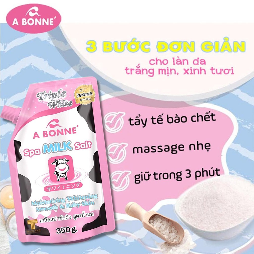 Muối Tắm Sữa Bò Tẩy Tế Bào Chết A Bonne Spa Milk Salt Thái Lan 350gr