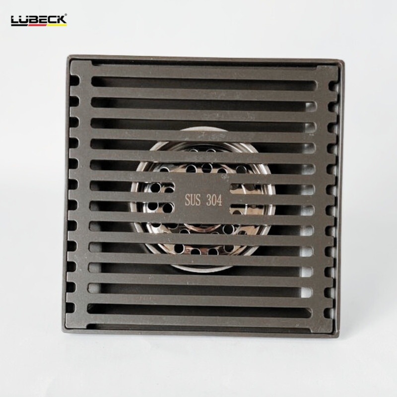 Ga thoát sàn 15 x 15 H inox 304 Phủ Nano , phễu thoát sàn ngăn mùi chặn rác thông minh - Lubeck