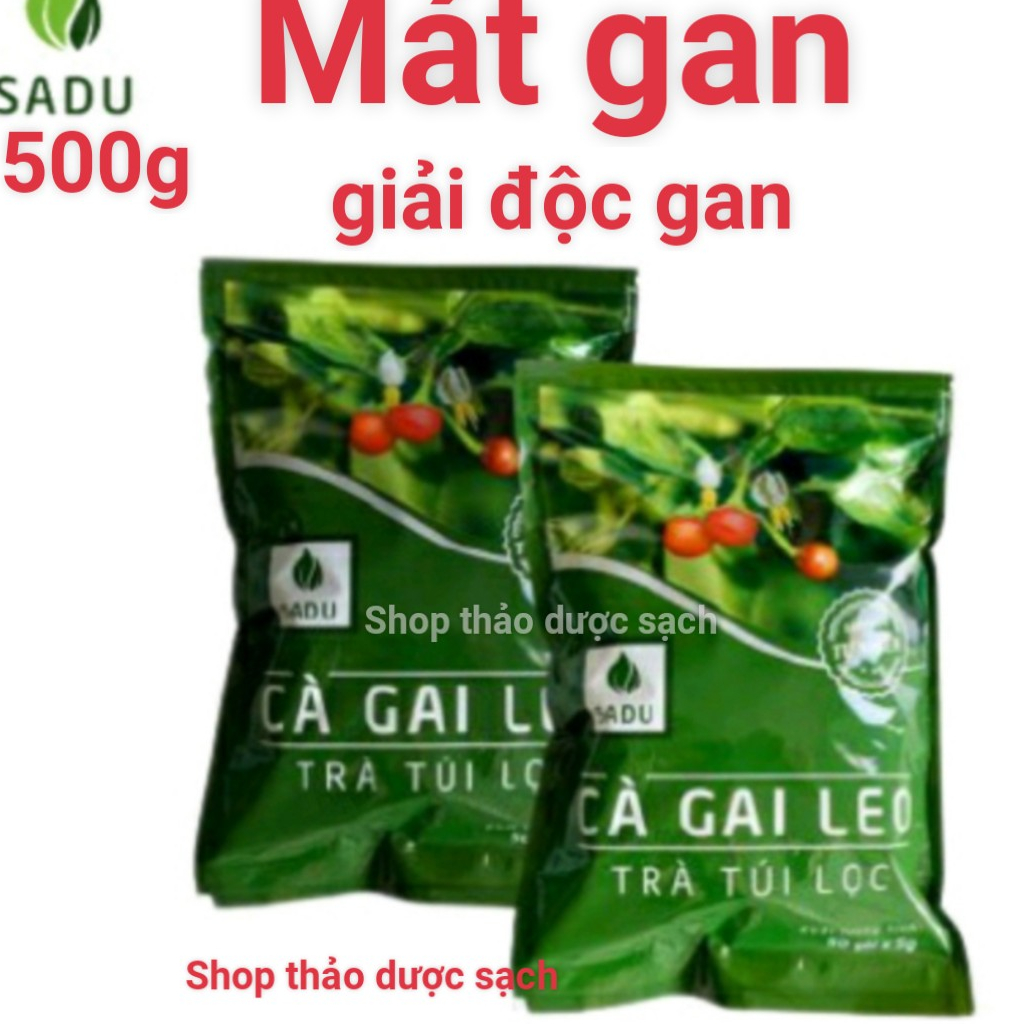 2 bịch 100 túi lọc trà thải độc gan cà gai leo Sadu