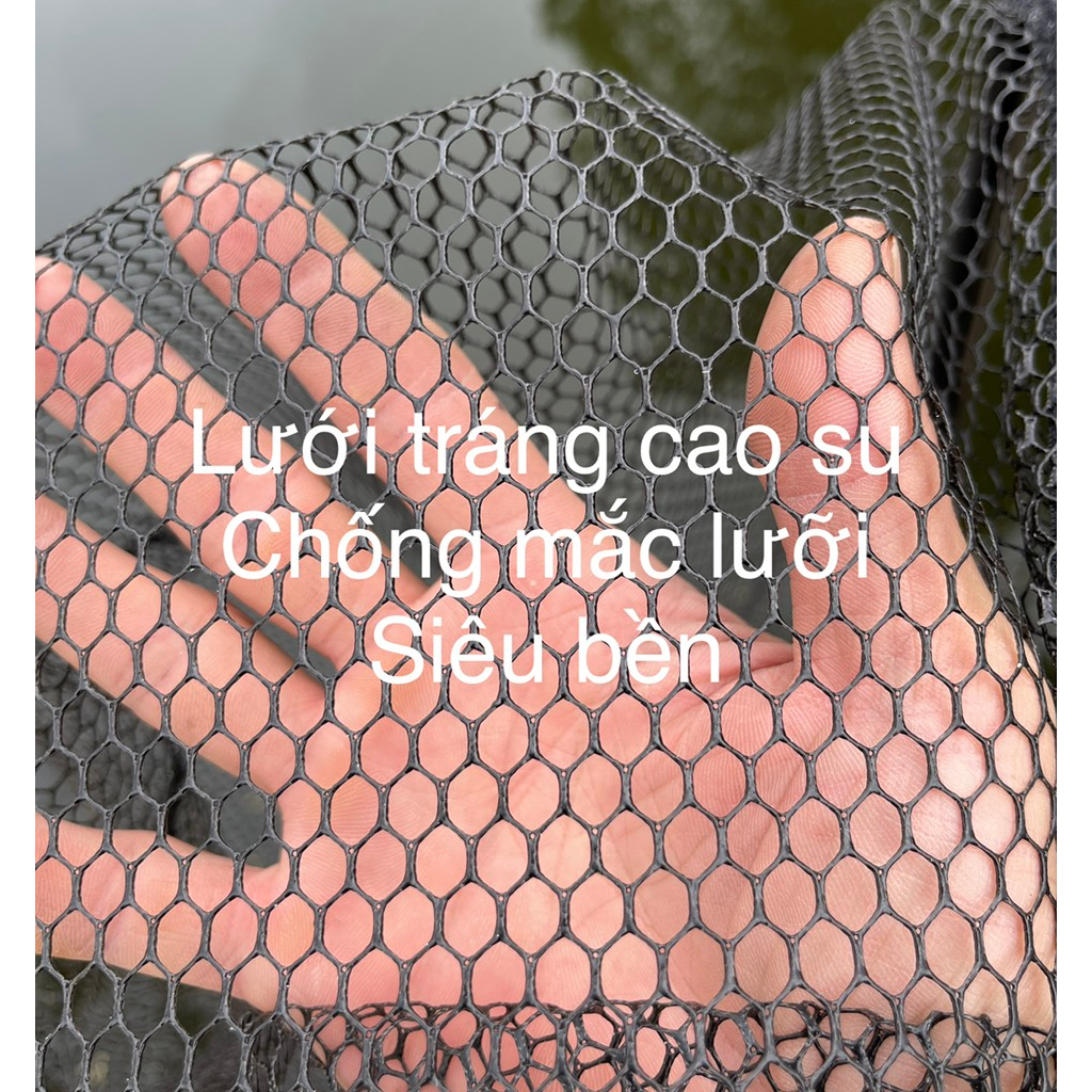 Vành carbon câu cá cao cấp, lưới tráng cao su 2 size 50cm -55cm màu đen và xanh