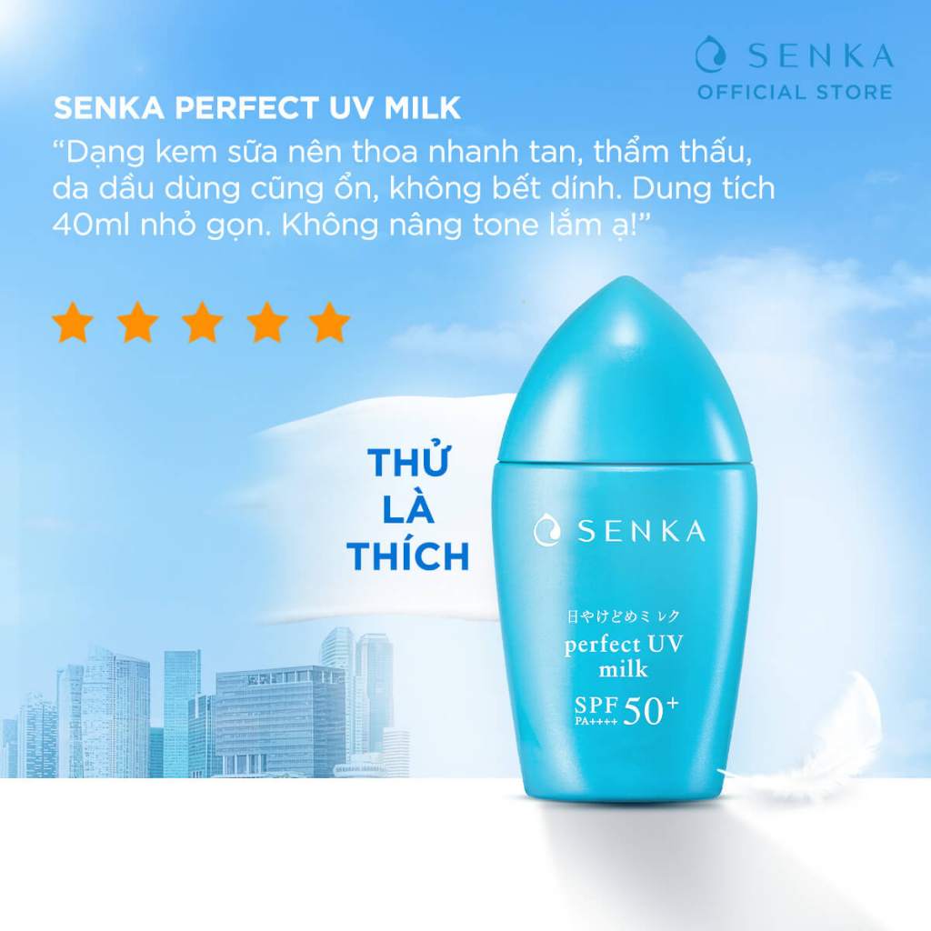 Kem chống nắng dạng sữa Senka Perfect UV Milk 40ml