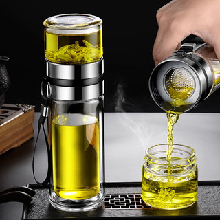 Bình pha trà thuỷ tinh 2 lớp cách nhiệt có lõi lọc inox 304 cao cấp