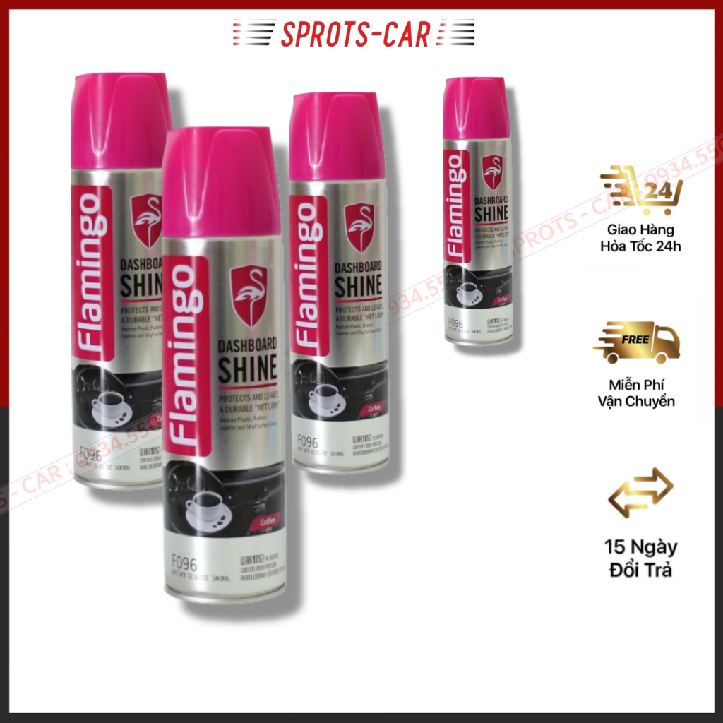 Xịt Dưỡng Bóng Da Và Đồ Nội Thất Oto FLAMINGO F096 - Hương Cà Phê