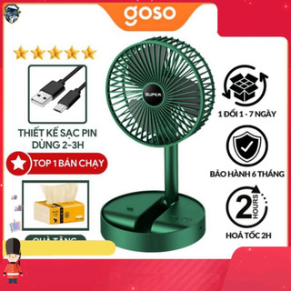 Quạt tích điện mini gấp gọn, quạt để bàn cấp độ gió cao cấp - VH