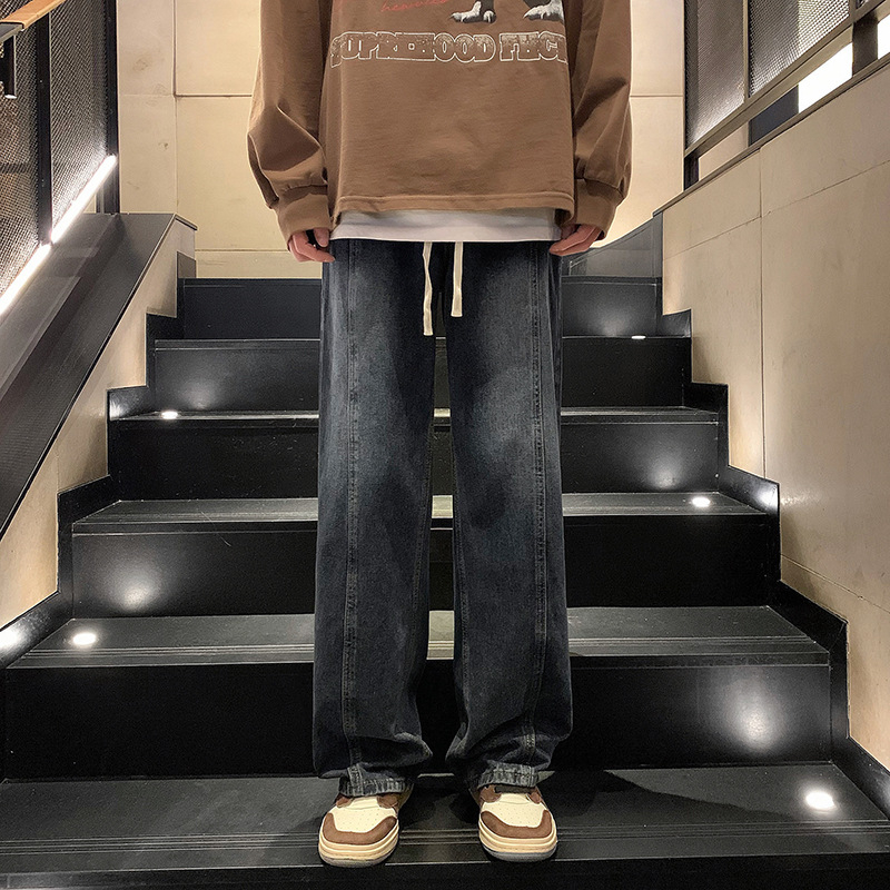 Quần Jeans Ống Suông Rộng phong cách Harajuku Q074