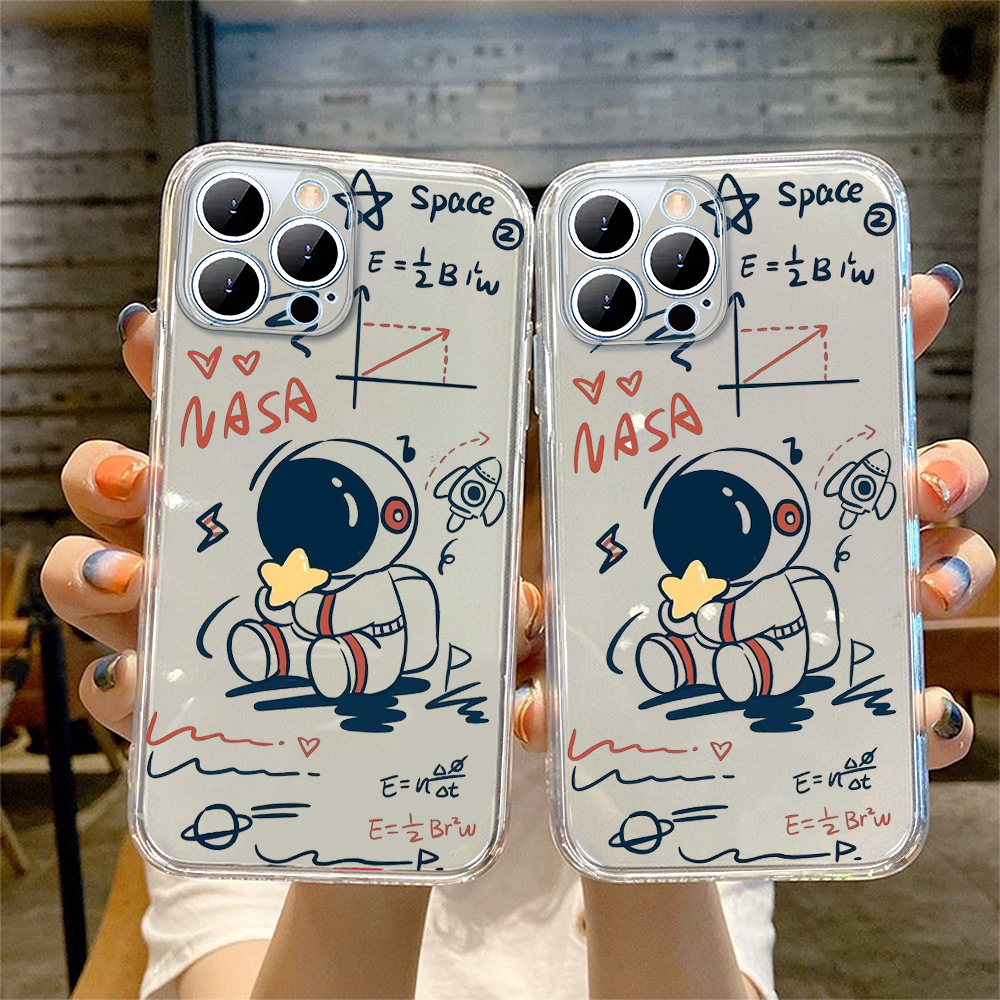 Ốp Điện Thoại TPU Mềm phi hành gia Na.sa độc đáo 14 13 12 11 Pro Promax 6 6S 7 8 Plus X XR XSMax uh152