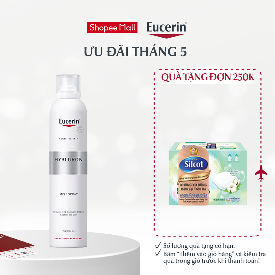 Xịt dưỡng ẩm & giảm nếp nhăn Eucerin Hyaluron Mist Spray 250ml