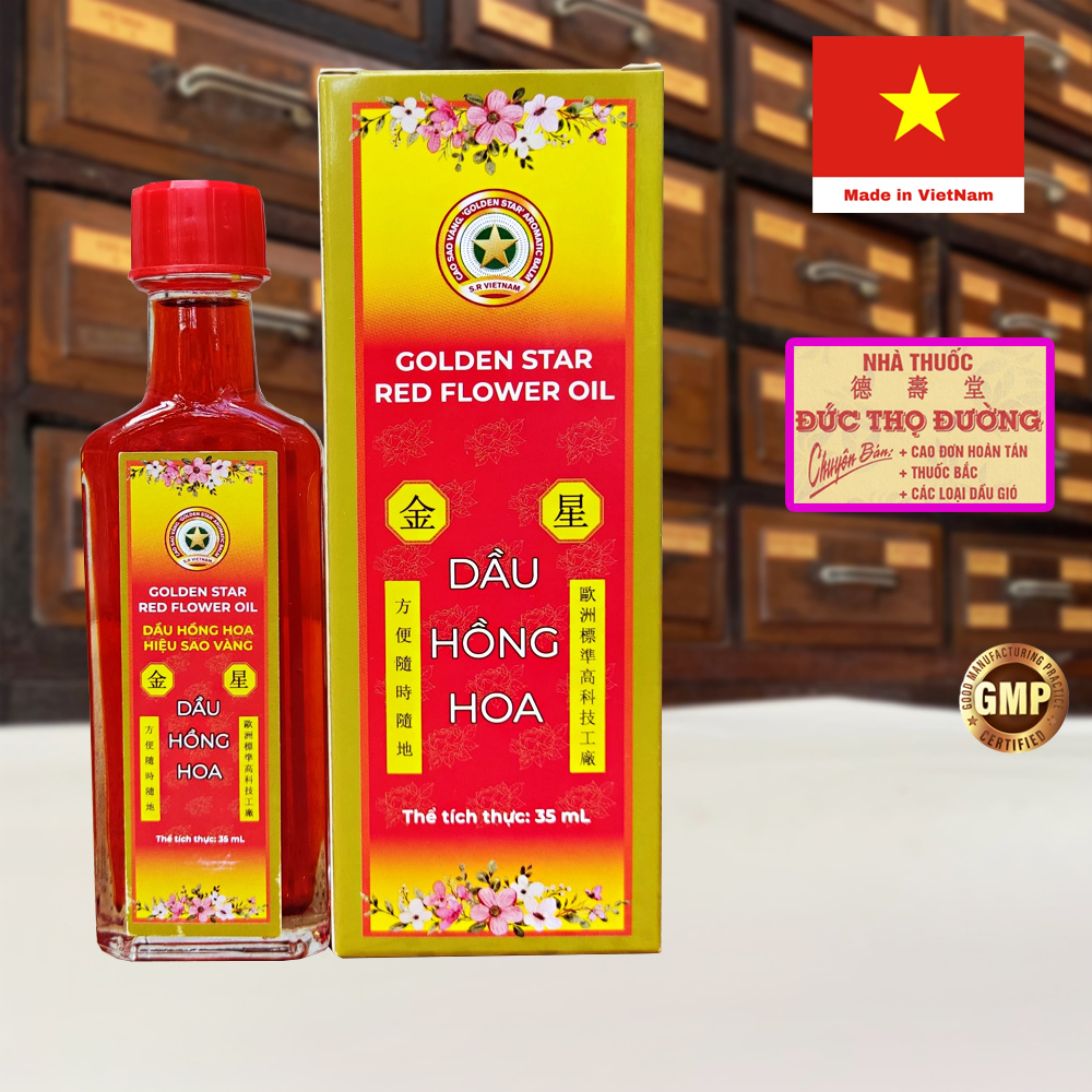 Dầu Nóng Hồng Hoa Sao Vàng - Chai 35ml - Cây Búa