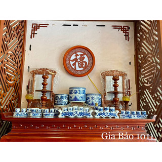 Bộ kỷ ngai - cong - thẳng men lam