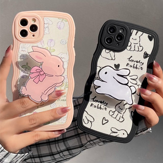 Ốp Lưng Silicon Viền Mây - Mẫu Da Couple Rabbit ( Kèm Popsocket )