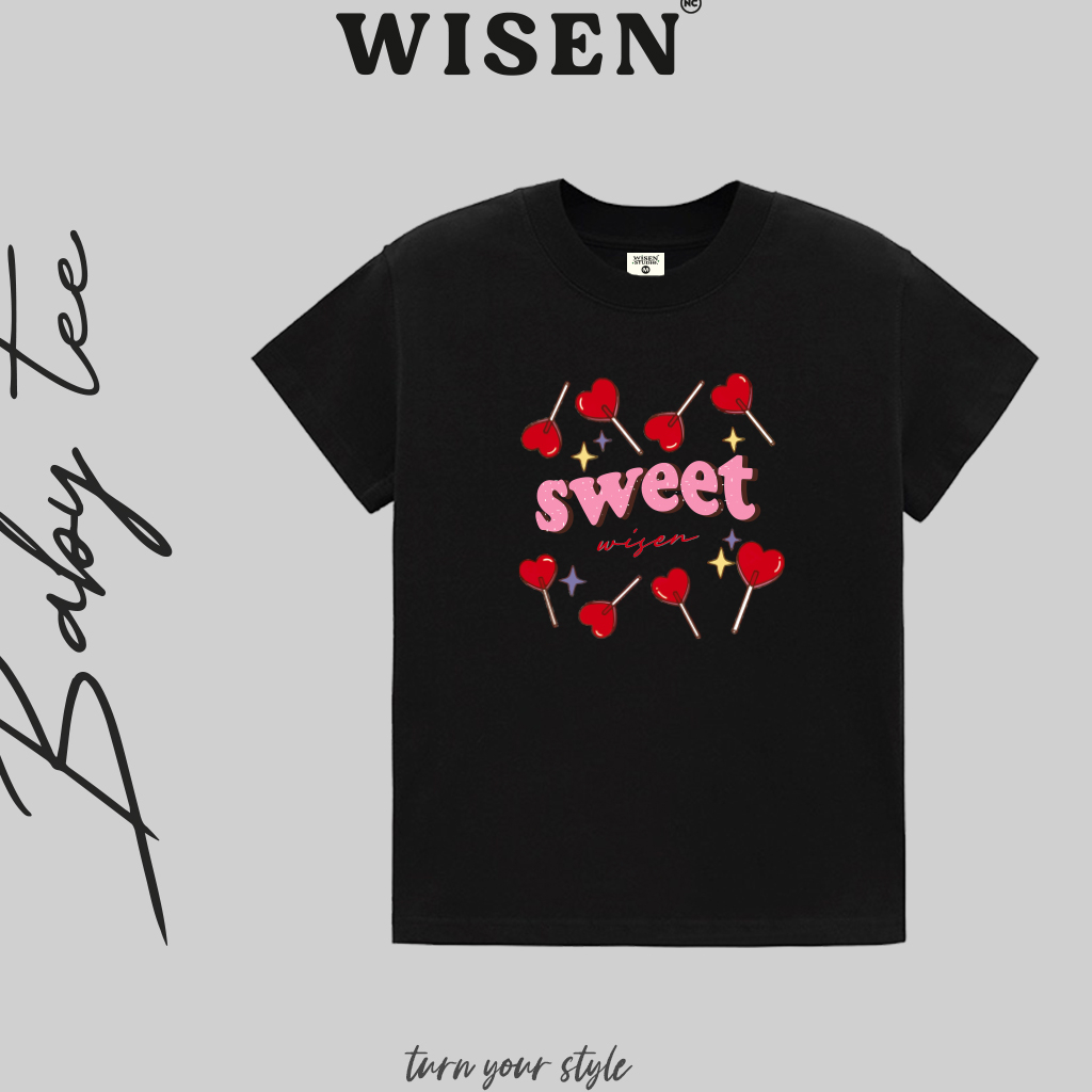 Áo Thun Baby Tee WISEN Phông Unisex Local Brand 100% Cotton Cao Cấp 2 Chiều Mẫu SWEET