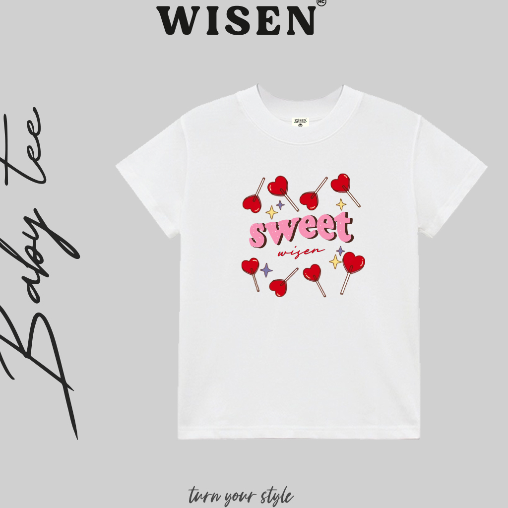 Áo Thun Baby Tee WISEN Phông Unisex Local Brand 100% Cotton Cao Cấp 2 Chiều Mẫu SWEET