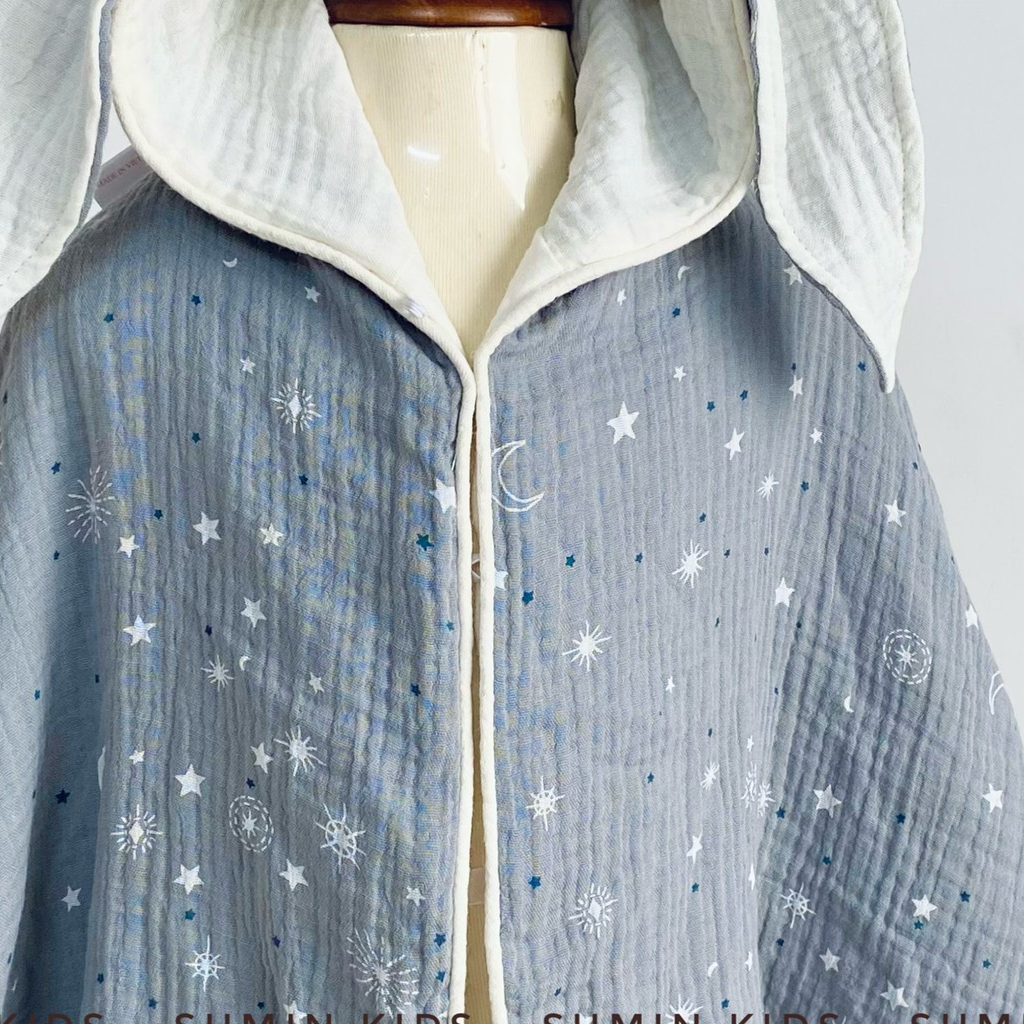 Áo choàng xô Muslin 4 lớp cho bé Sumin, áo khoác chống nắng cho bé