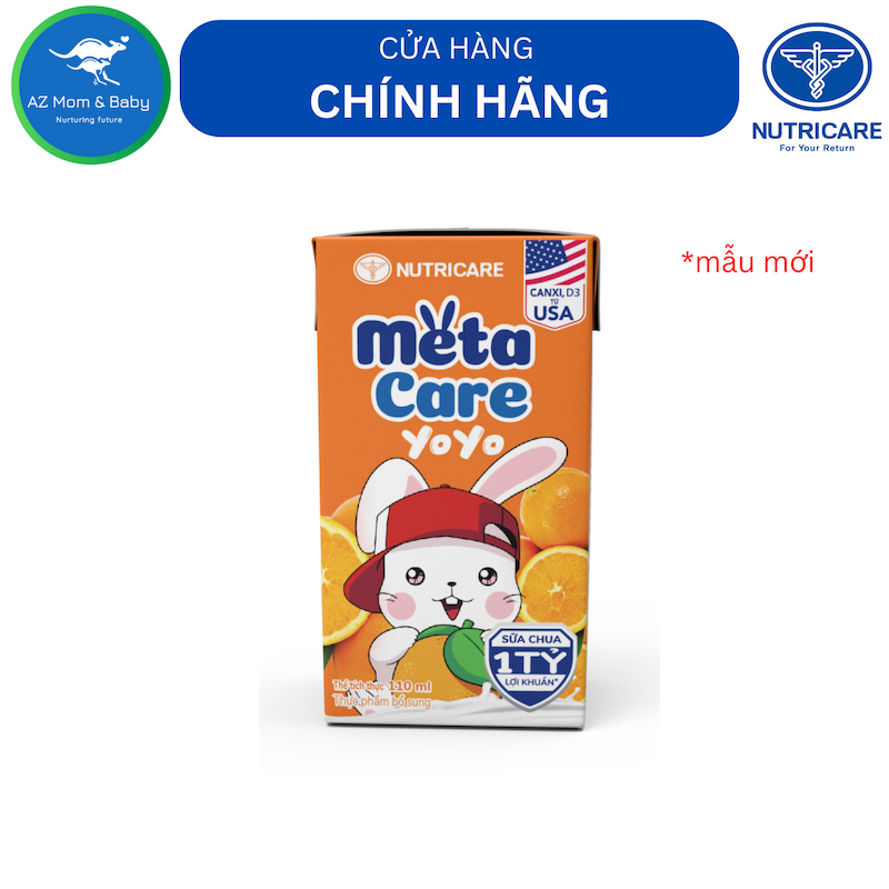 Thùng sữa uống dinh dưỡng vị chua Nutricare Metacare Yoyo Hương Cam (110ml x 48 hộp)