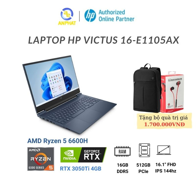 Laptop VICTUS 16-e1105AX (AMD R5-6600H | RTX 3050Ti 4GB)