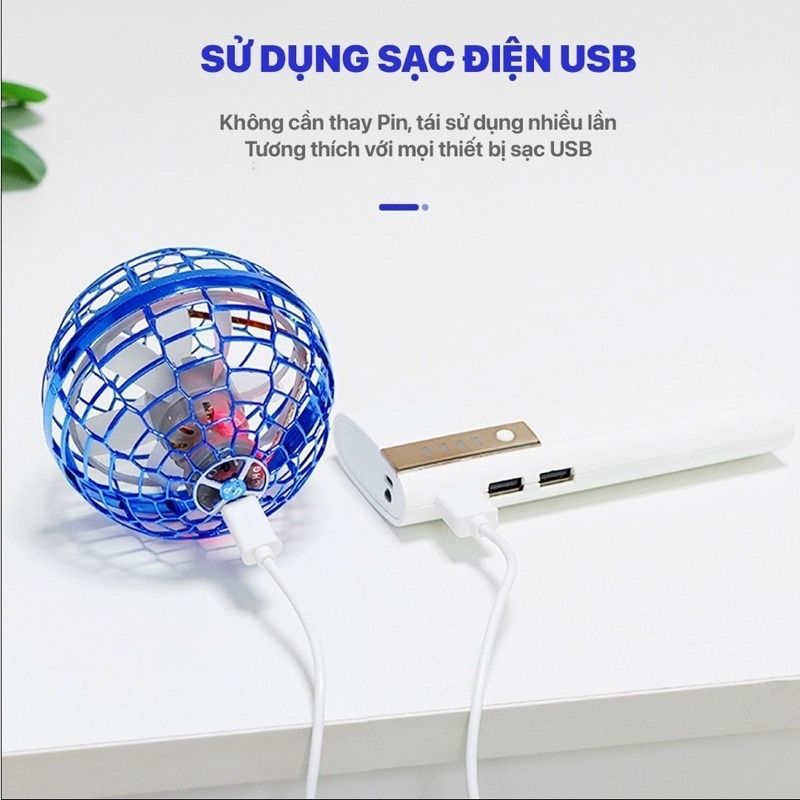 Quả cầu ma thuật Boo.me.rang bóng bay phát sáng có led kèm sạc siêu xịn PAPAZUM