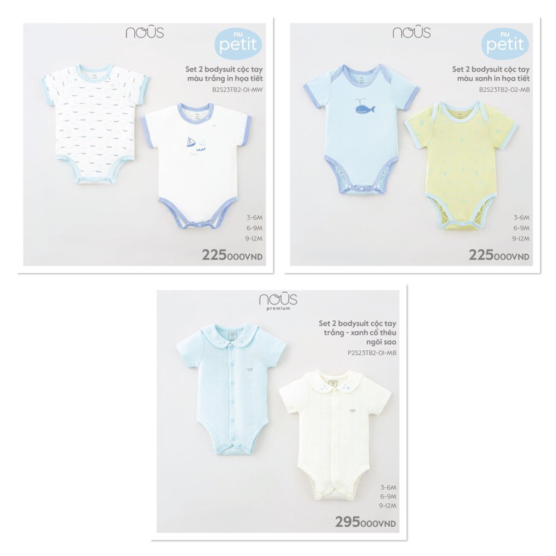 Sét 2 Body chip cộc tay