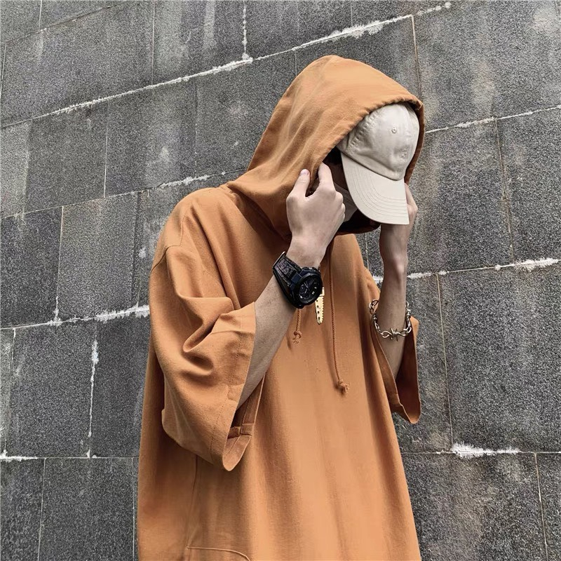 Áo thun tay lỡ unisex nam nữ đều mặc được, CÓ MŨ phong cách streetwear đủ màu, size 40-85kg,Uzangshop