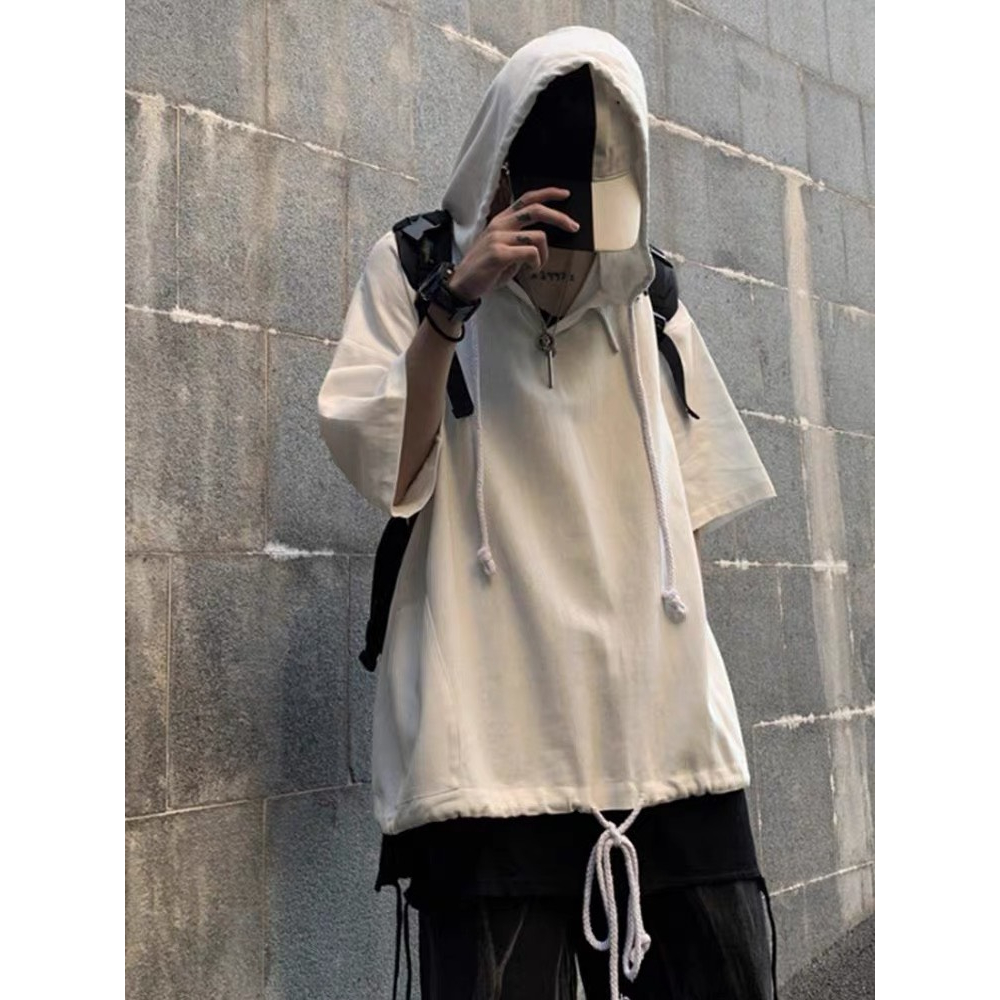 Áo thun tay lỡ unisex nam nữ đều mặc được, CÓ MŨ phong cách streetwear đủ màu, size 40-85kg,Uzangshop