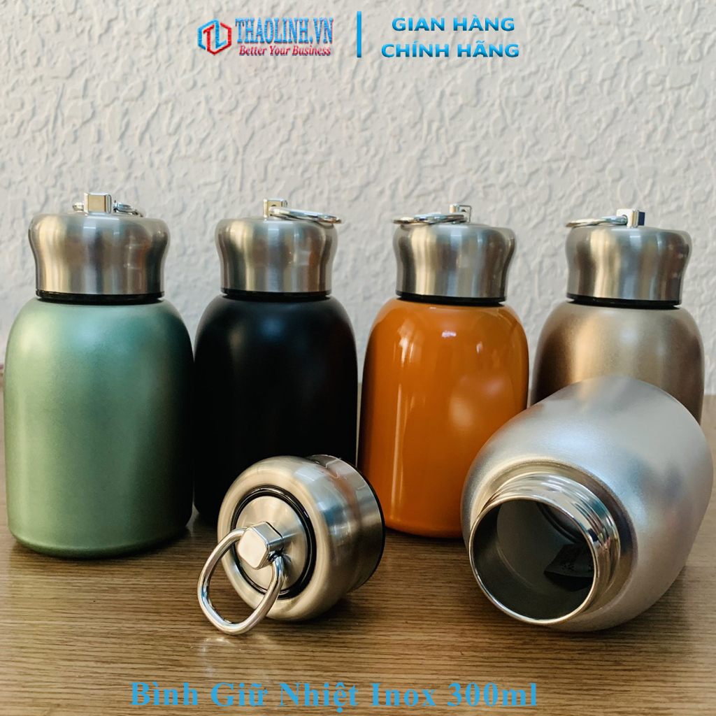 Bình giữ nhiệt mini cầm tay cao cấp dung tích 300ml, Cốc Giữ Nhiệt Inox 304