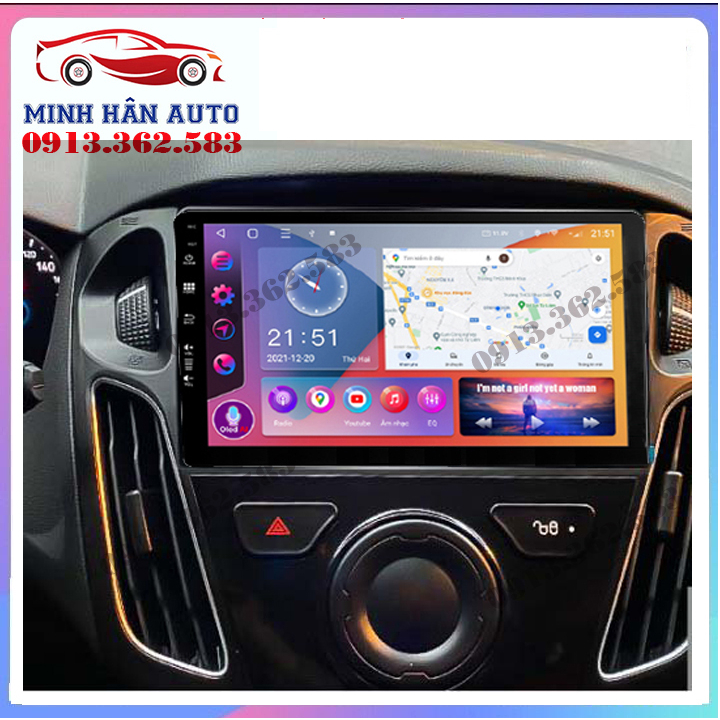 Bộ màn hình cho xe FORD FOCUS 2013-2018, trọn bộ màn hình, mặt dưỡng,dây nguồn zin theo xe