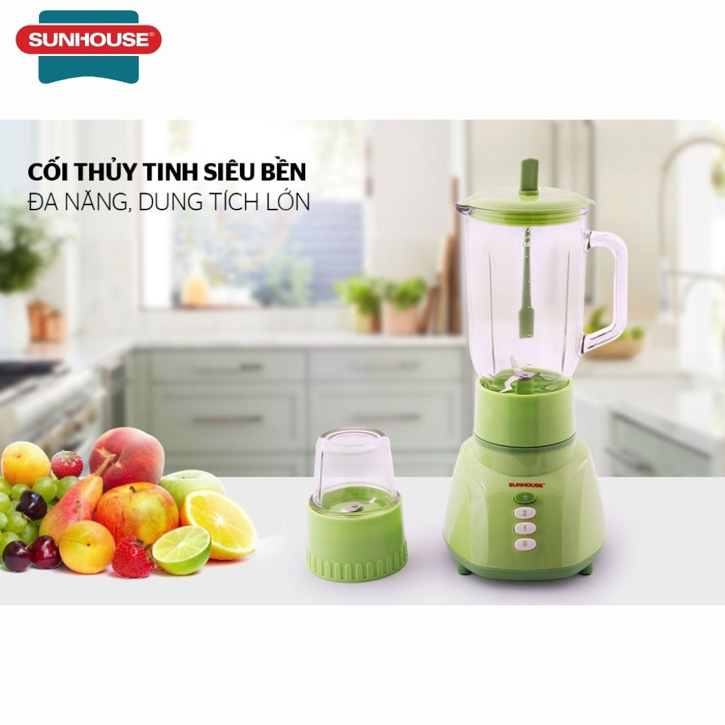 Máy xay sinh tố Sunhouse SHD5112 , đa năng 2 cối công suất lớn 350W xay đá, thịt, rau củ quả - bảo hành 12 tháng