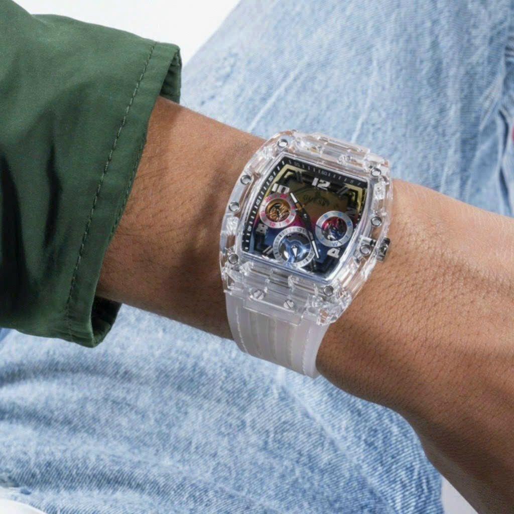 Đồng Hồ Nam Guess GW0499G3, Dây Cao Su Màu Trắng  , Size 44mm