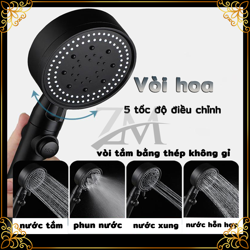 Vòi Sen Tăng Áp, Cao Cấp Không Gỉ,Vòi Hoa Sen Siêu Mạnh,Tiết Kiệm Nước Thông Minh