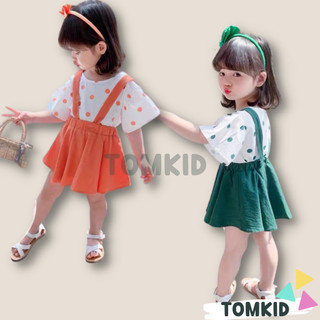 Set váy yếm chấm bi