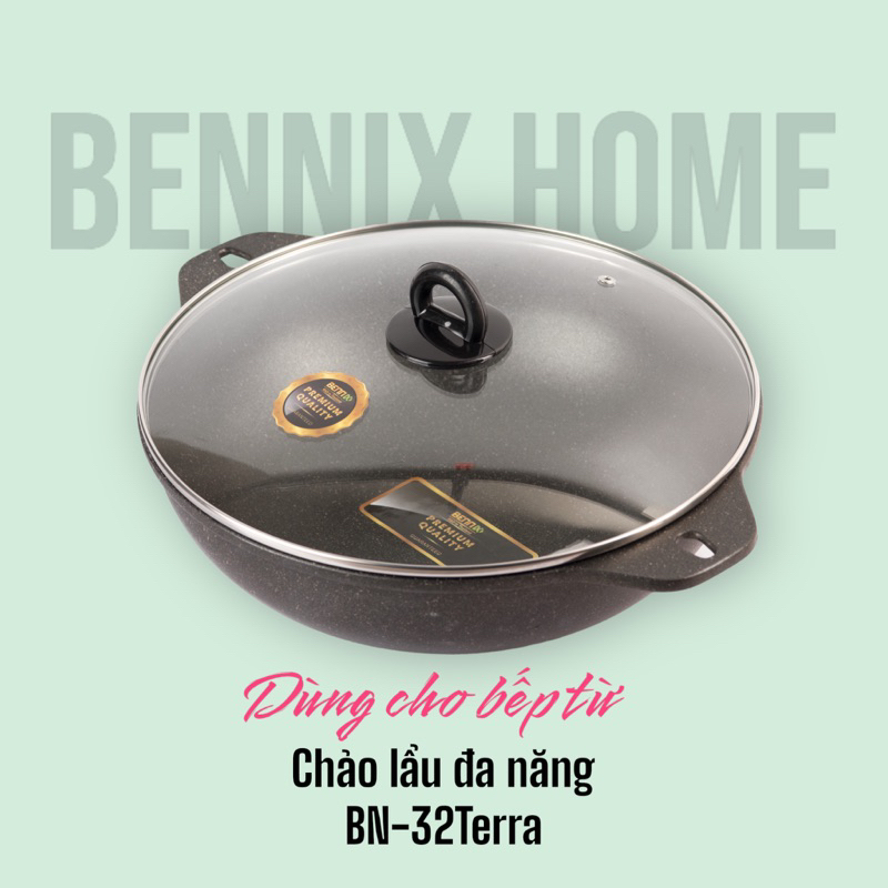 Chảo (Nồi) ăn lẩu dùng cho bếp từ Bennix cỡ 32cm, có chống dính, dùng để ăn lẩu, xào, nấu, rán.