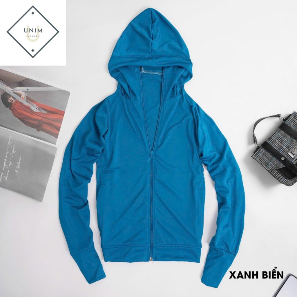 Áo Chống Nắng Nữ Unim Store Thiết Kế Khóa Kéo Chùm Mũi Vải Thông Hơi Mát Tránh Tia UV Nhiều Màu - CN02