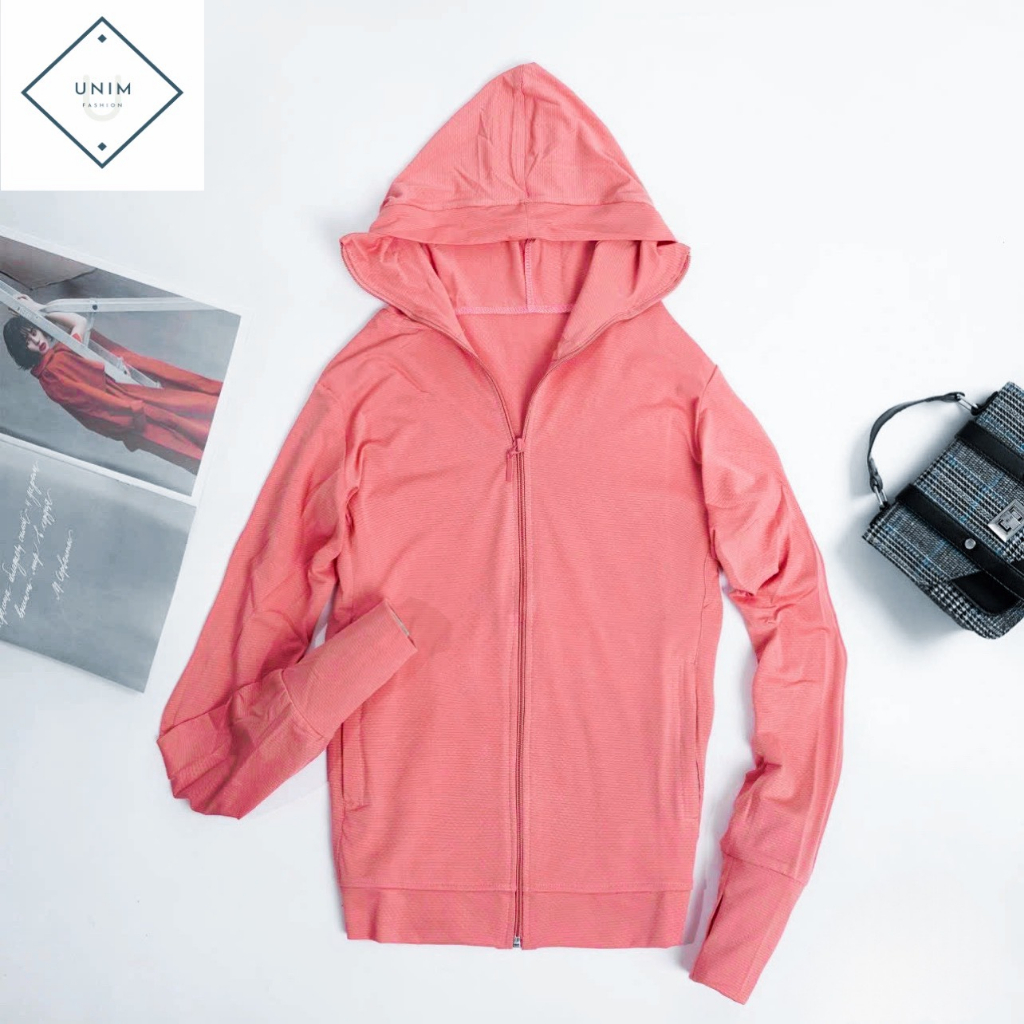 Áo Chống Nắng Nữ Unim Store Thiết Kế Khóa Kéo Chùm Mũi Vải Thông Hơi Mát Tránh Tia UV Nhiều Màu - CN02