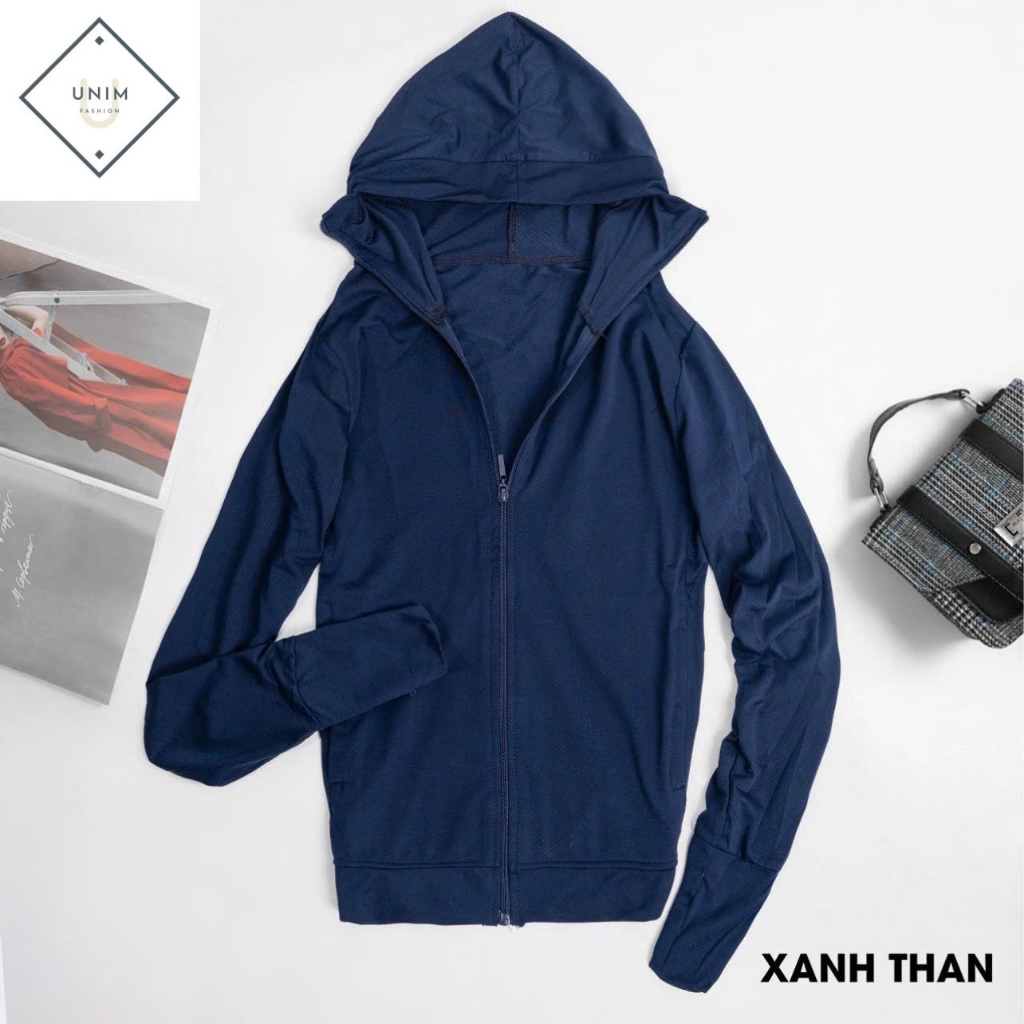 Áo Chống Nắng Nữ Unim Store Thiết Kế Khóa Kéo Chùm Mũi Vải Thông Hơi Mát Tránh Tia UV Nhiều Màu - CN02