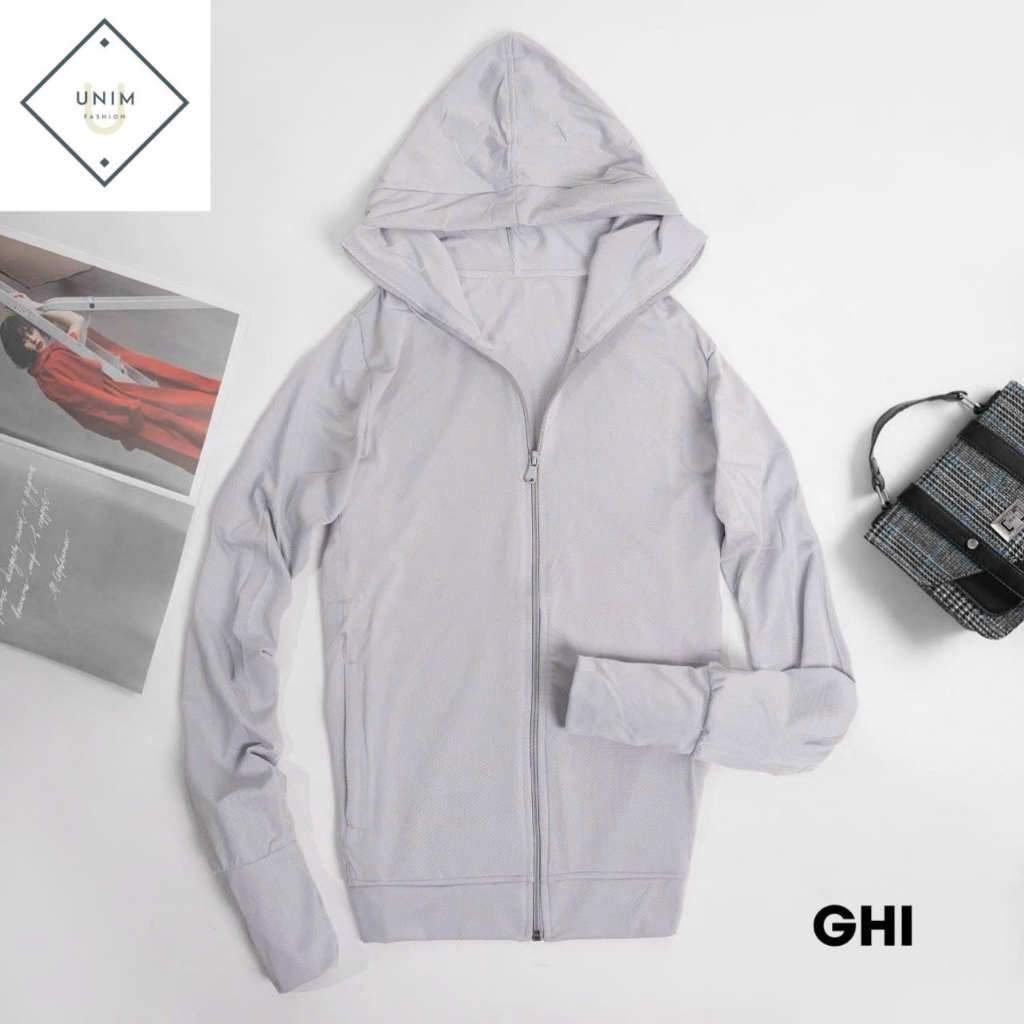 Áo Chống Nắng Nữ Unim Store Thiết Kế Khóa Kéo Chùm Mũi Vải Thông Hơi Mát Tránh Tia UV Nhiều Màu - CN02